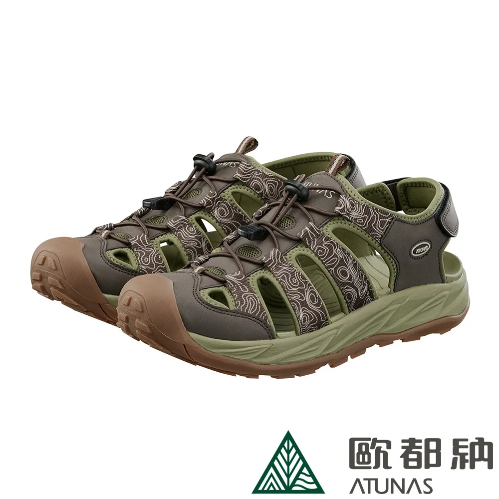 【ATUNAS 歐都納】男款勇闖水陸輕量減震護趾涼鞋 (A1GCEE08 黑/藍迷彩/排水/透氣/耐磨) 歷史價格詳細信息