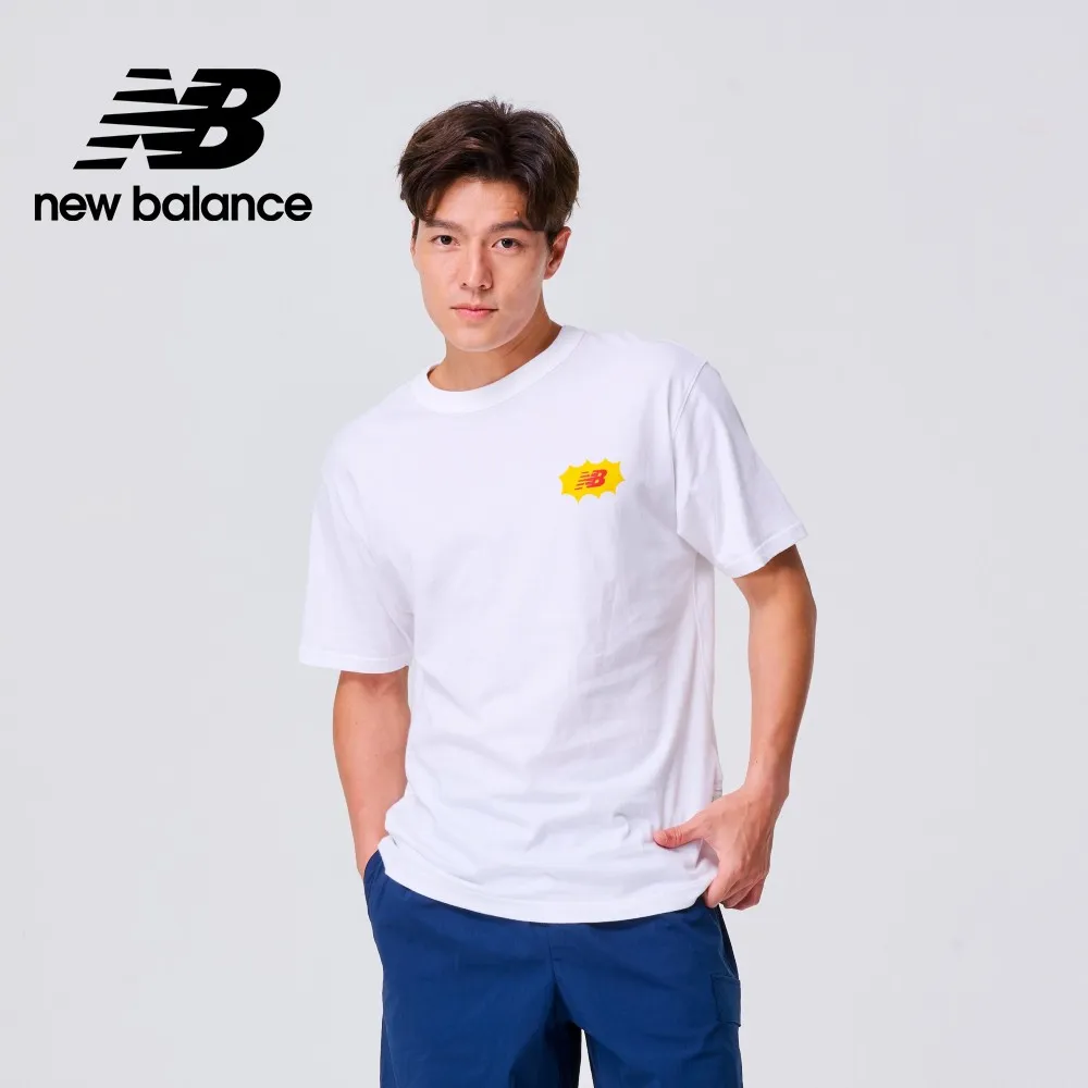 【New Balance】背面圖案寬鬆棉質短袖上衣_女性_杏白色_WT43550SST 歷史價格詳細信息