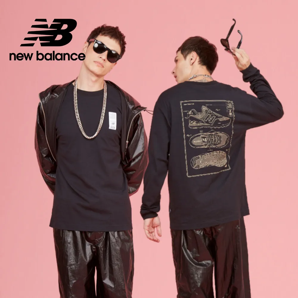 【New Balance】圖案長袖上衣 長袖上衣 男 大學T 藍色 美版_MT43575NNY-F 歷史價格詳細信息