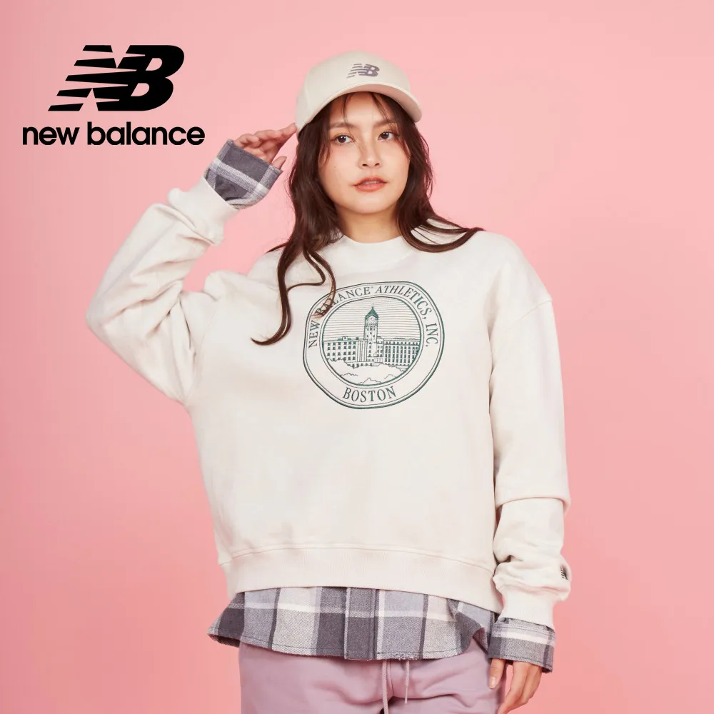 【New Balance】刺繡學院風長袖上衣_女性_咖啡色_WT43553ROK 歷史價格詳細信息