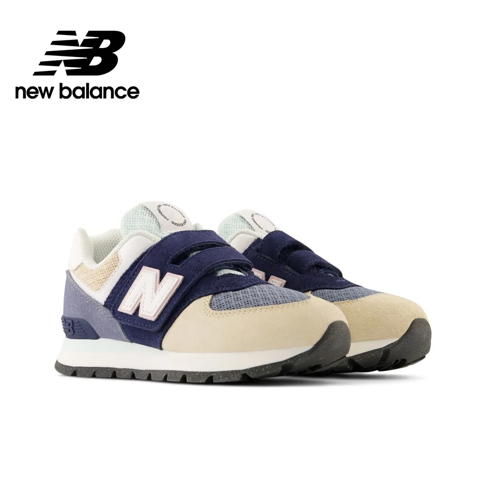 New Balance [PV574DN2] 中大童 休閒鞋 運動 復古 NB 574 W楦 魔鬼氈 舒適 麂皮 藍 歷史價格詳細信息