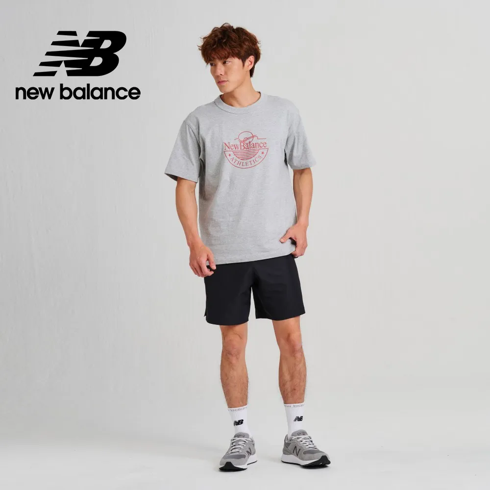[New Balance]腰鬆緊抽繩短褲_男性_淺灰色_AMS31520AG 歷史價格詳細信息