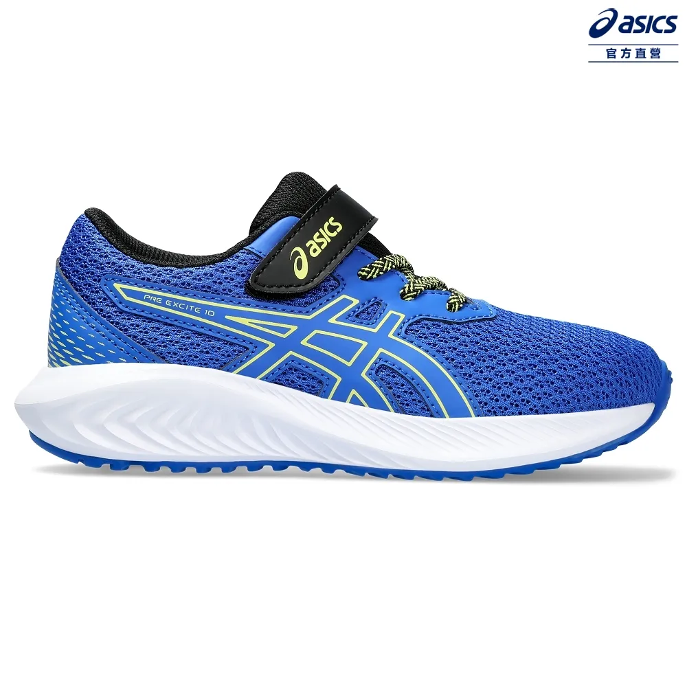 Asics Pre Excite 10 Ps [1014A297-006] 中童 慢跑鞋 運動鞋 魔鬼氈 緩衝 黑 藍 歷史價格詳細信息