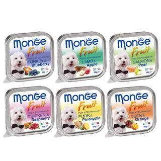 瑪恩吉MONGE 倍愛滿滿蔬果 主食犬餐盒 100g 火雞+藍莓 羊肉+蘋果 豬肉+鳳梨 鮭魚+梨子 雞肉+覆盆子 歷史價格詳細信息