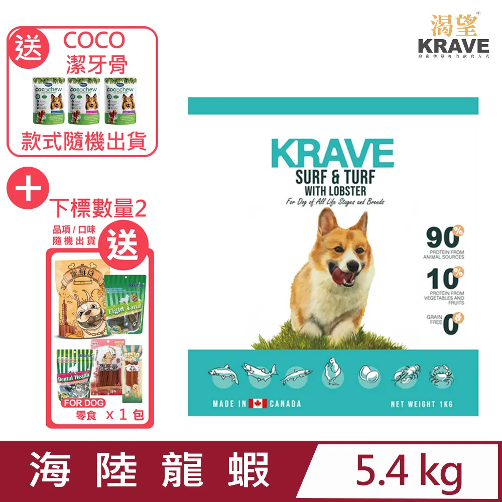 加拿大KRAVE渴望 - 羊肉鮭魚無穀犬飼料1公斤 歷史價格詳細信息