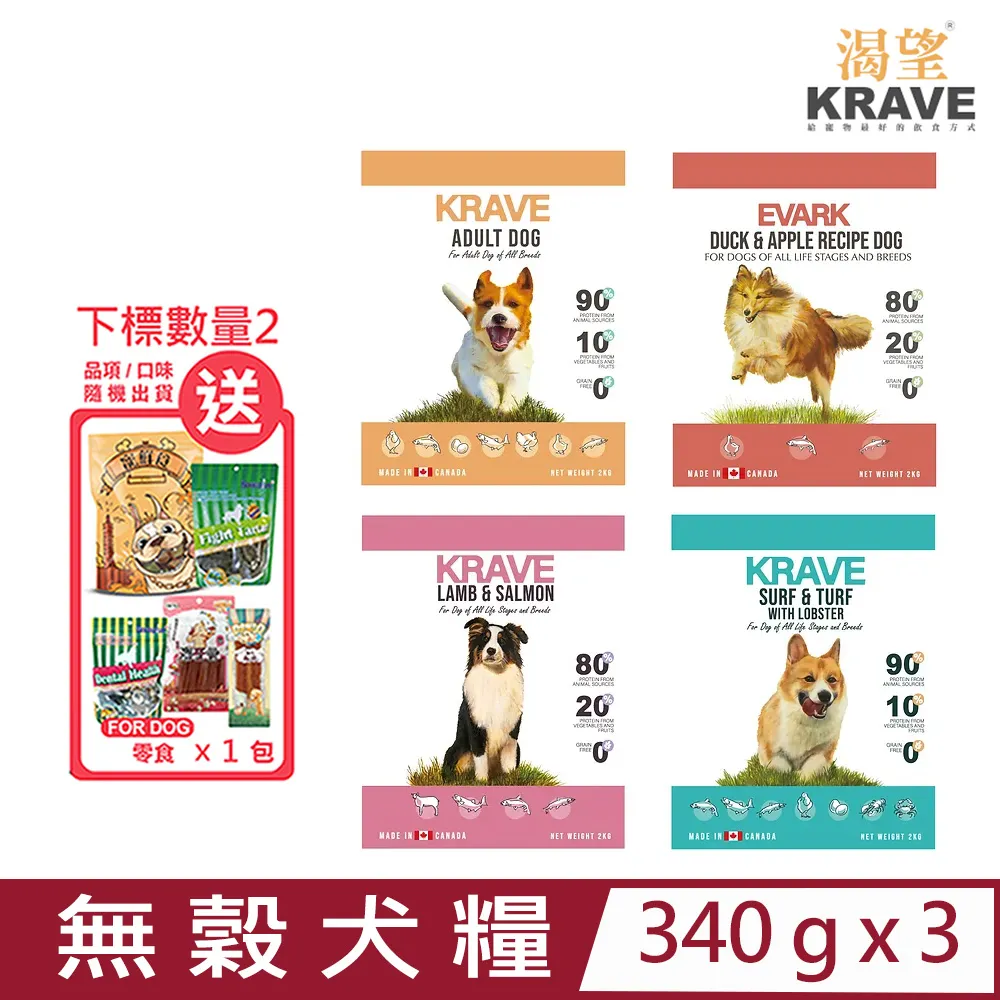 加拿大KRAVE渴望 - 羊肉鮭魚無穀犬飼料1公斤 歷史價格詳細信息