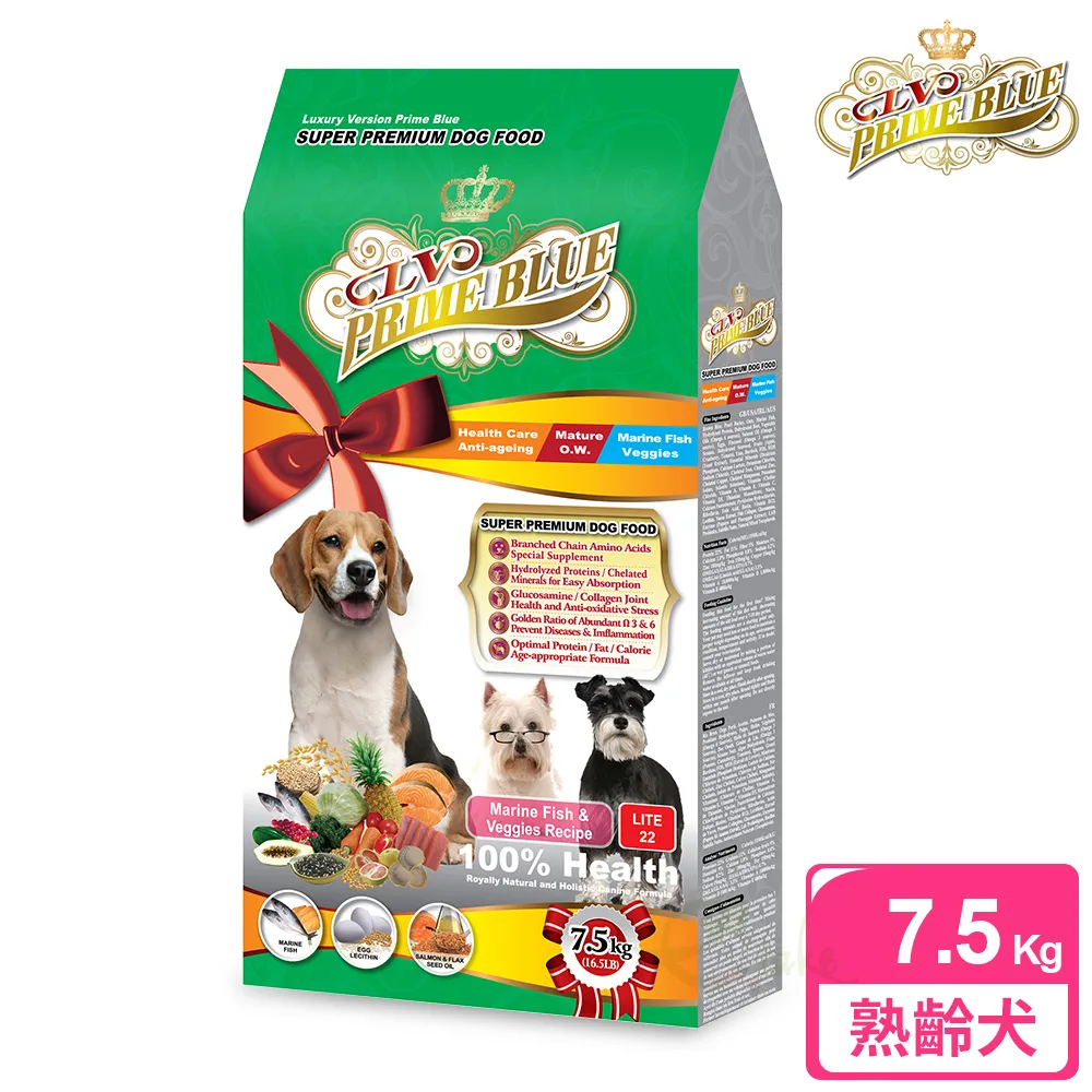【LV藍帶精選】熟齡犬 7.5kg 送 1.5kg (海魚蔬果) 歷史價格詳細信息