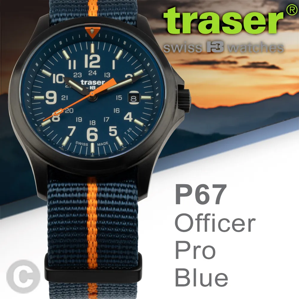 TRASER P67 Officer Pro 黑色橘條紋尼龍錶帶(#111058) 歷史價格詳細信息