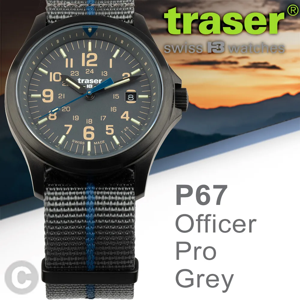 TRASER P67 Officer Pro 黑色橘條紋尼龍錶帶(#111058) 歷史價格詳細信息