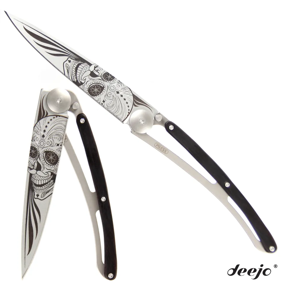 Deejo 刺青圖騰百香果木刀柄摺疊刀(維京龍) 歷史價格詳細信息