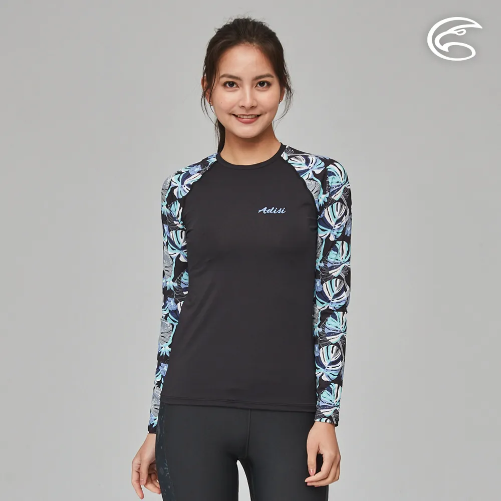 ADISI 女抗UV印花防磨防曬長袖上衣AR2313065 (S-2XL) 丈青藍｜防磨衣 水母衣 溯溪 浮潛 衝浪 歷史價格詳細信息