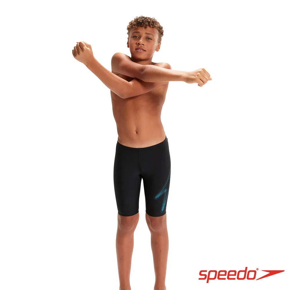 SPEEDO 男孩 運動及膝泳褲 Boom Logo 黑/藍 歷史價格詳細信息
