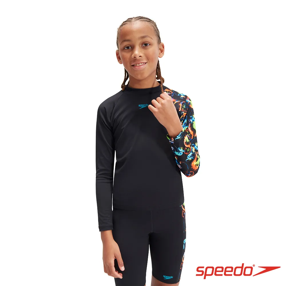 SPEEDO 兒童 長袖防曬衣 黑/白/閃電藍 歷史價格詳細信息