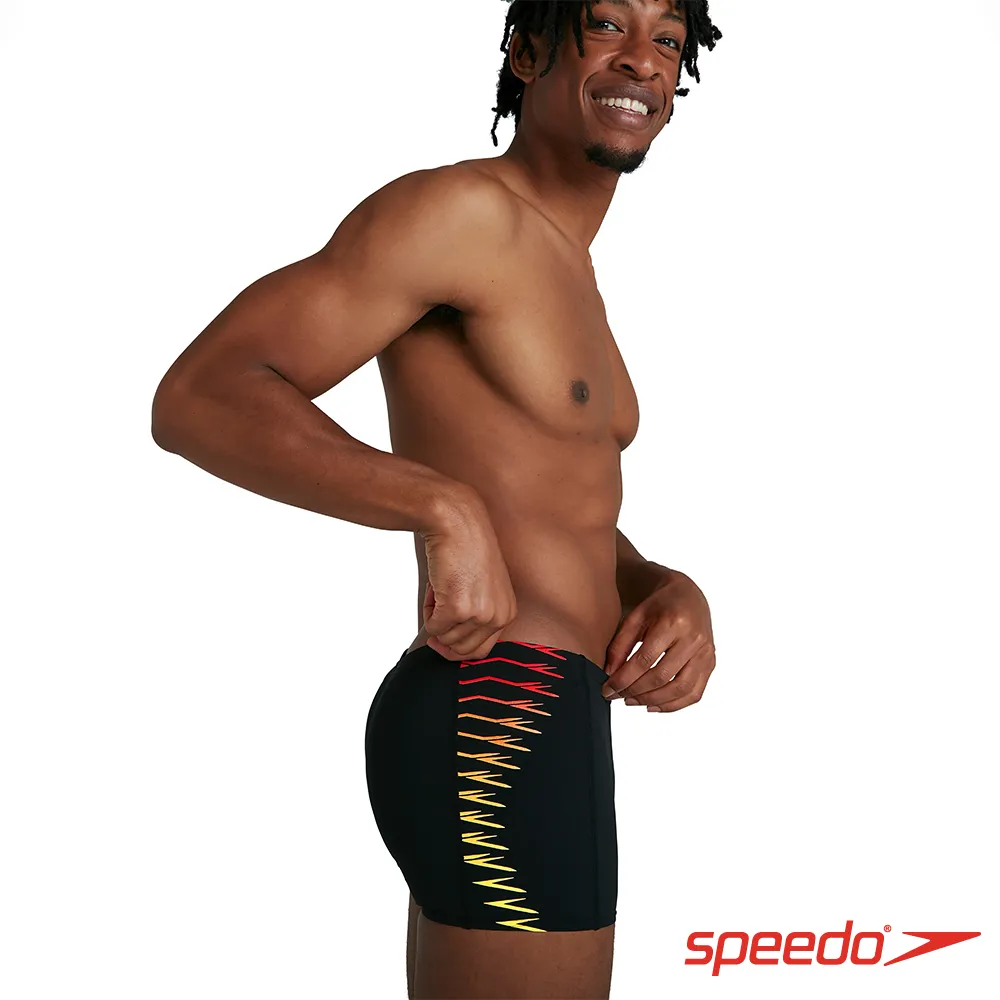 【SPEEDO】男運動四角泳褲 Tech Panel 黑橘黃 SD804510G183 原價1880元 歷史價格詳細信息