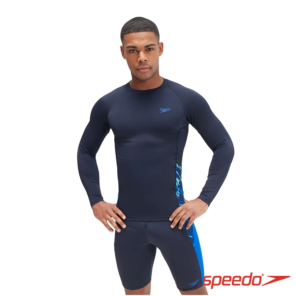 SPEEDO 男 長袖防曬衣ECO Endurance+ 深藍/鈷藍/黃 歷史價格詳細信息