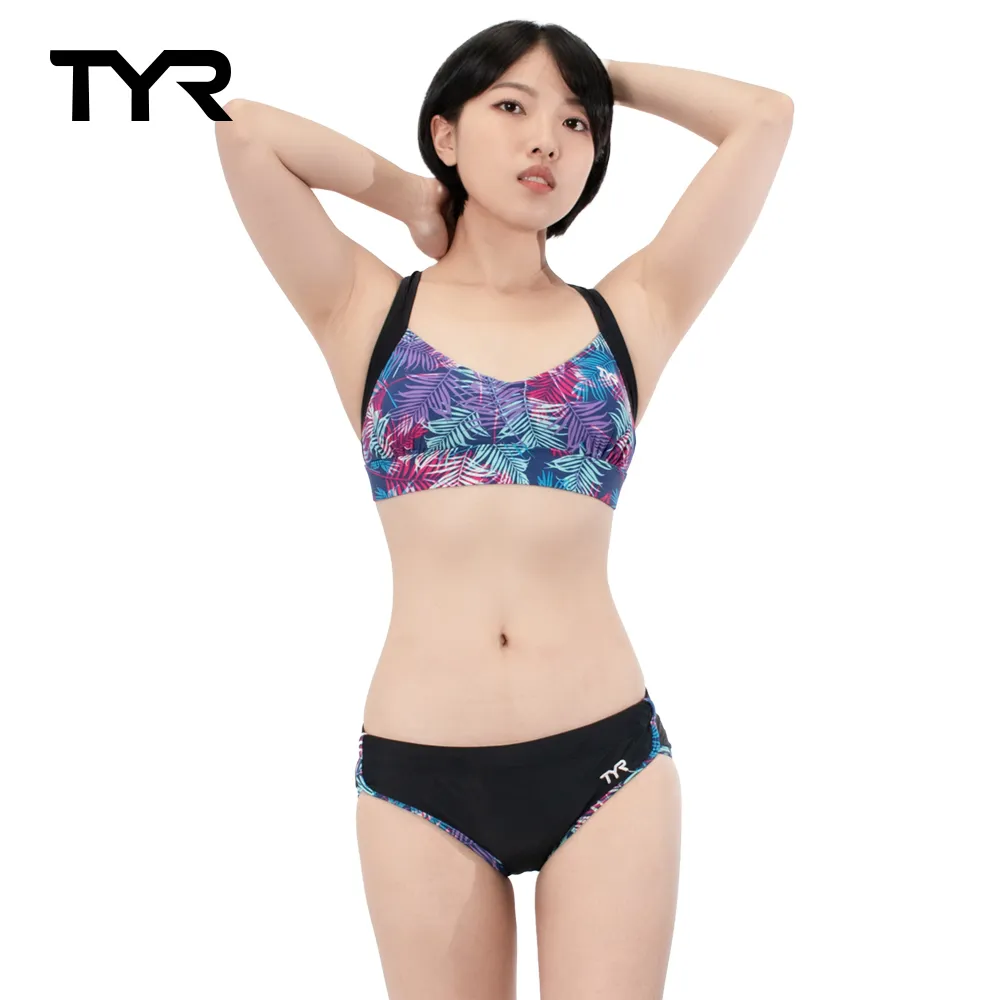TYR Sports Bra Womens Small 4/6 Black Carnivale Amira Active Swim Top New 歷史價格詳細信息