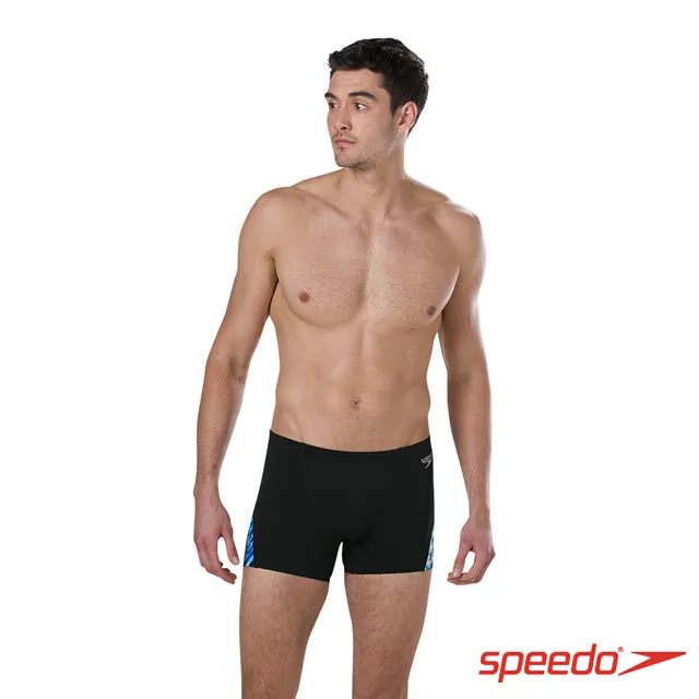 【SPEEDO】男 競技四角泳褲Allover V-Cut(黑/鈷藍) 歷史價格詳細信息