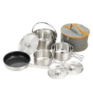 Besthot 戶外露營304不鏽鋼折疊收納圓形碗盤餐具7件套組-附收納袋 歷史價格詳細信息