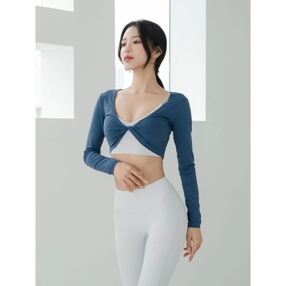 【GRANDELINE】前扭結長袖短版罩衫 - Whale Blue - LT678 歷史價格詳細信息