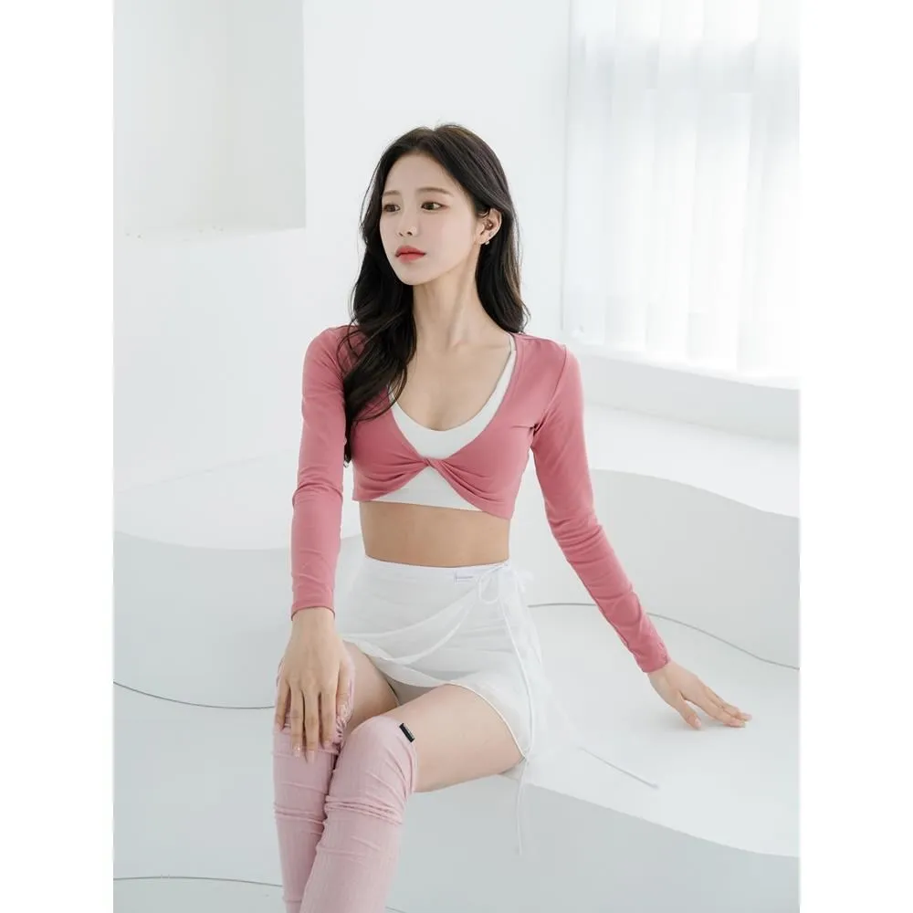 【GRANDELINE】前扭結長袖短版罩衫 - Whale Blue - LT678 歷史價格詳細信息