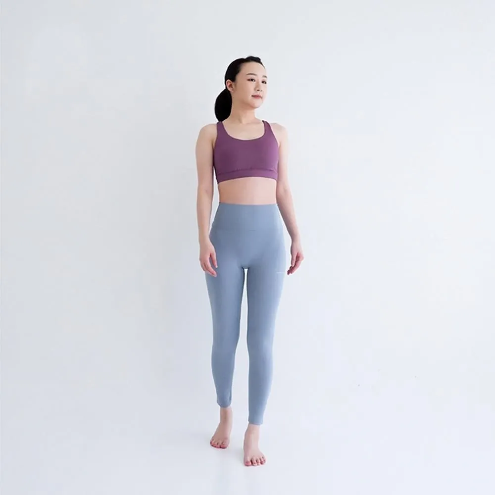 MUKASA 高彈運動緊身褲 霧霾藍 瑜珈褲 瑜伽 重訓 健身 高腰 九分褲  MUK-2296105 歷史價格詳細信息