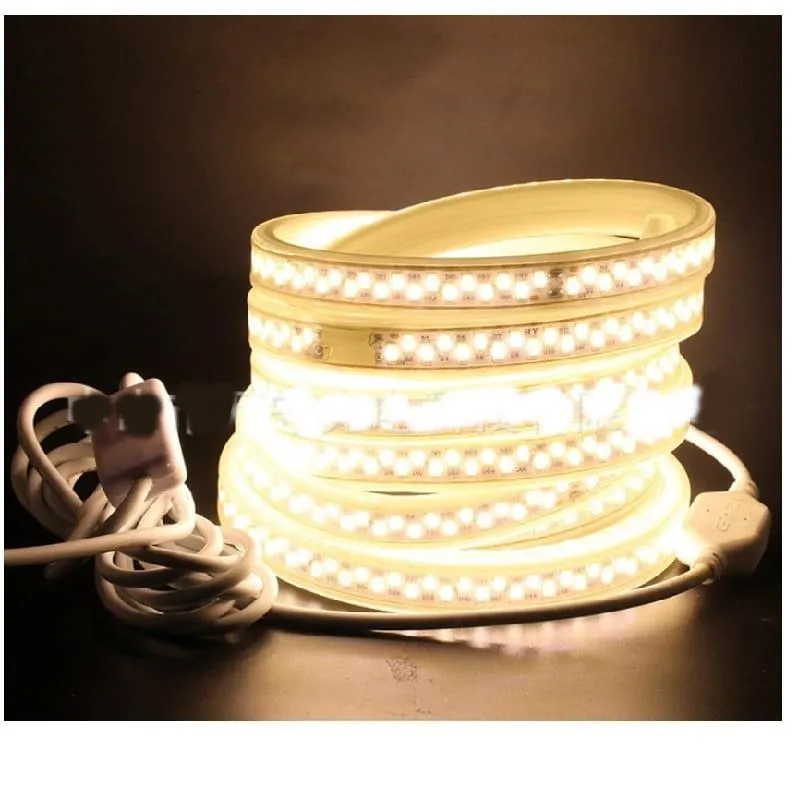 Caiyi 頂級2835超亮三排264可調 LED軟性節能110V串燈露營居家防水照明燈條5M 歷史價格詳細信息