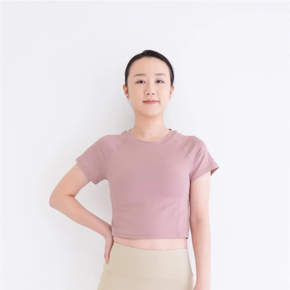 MUKASA 接邊短袖短版上衣 MUK-2304302 珊瑚粉 瑜珈罩衫 瑜珈服 健身 重訓 訓練衣服 慕卡莎 歷史價格詳細信息