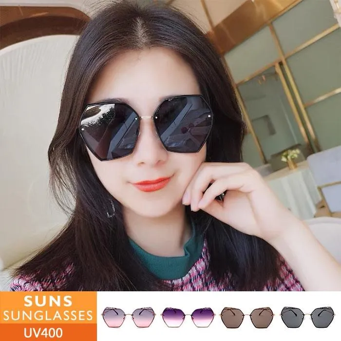 【SUNS】時尚無邊框墨鏡 漸層楓葉紅大框顯小臉墨鏡/太陽眼鏡 抗UV(6401) 歷史價格詳細信息