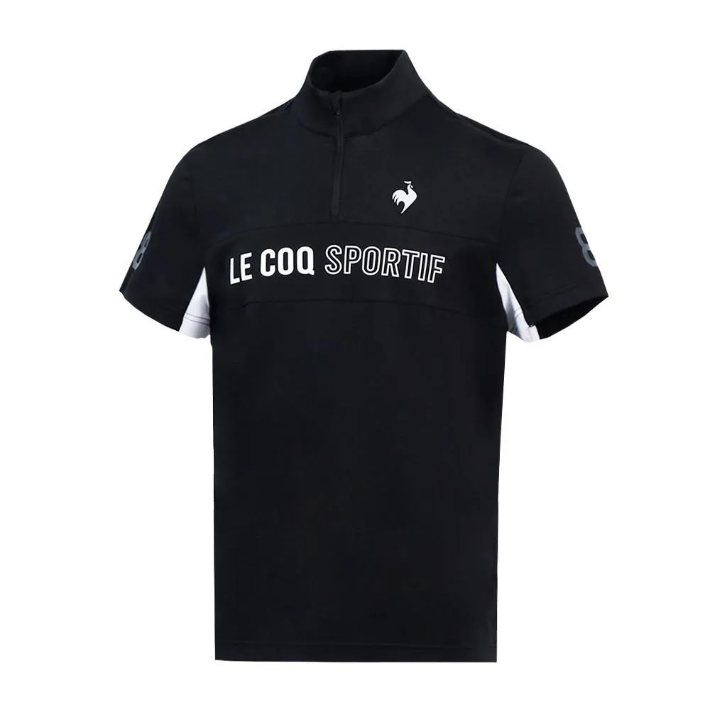 【LE COQ SPORTIF 法國公雞】短袖立領衫-男款-黑色-LOR21841 歷史價格詳細信息