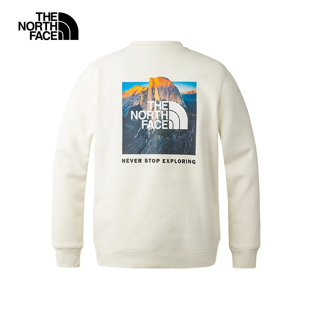 The North Face北面男女款白色舒適保暖大尺寸山峰印花長袖大學T｜86Q5N3N 歷史價格詳細信息