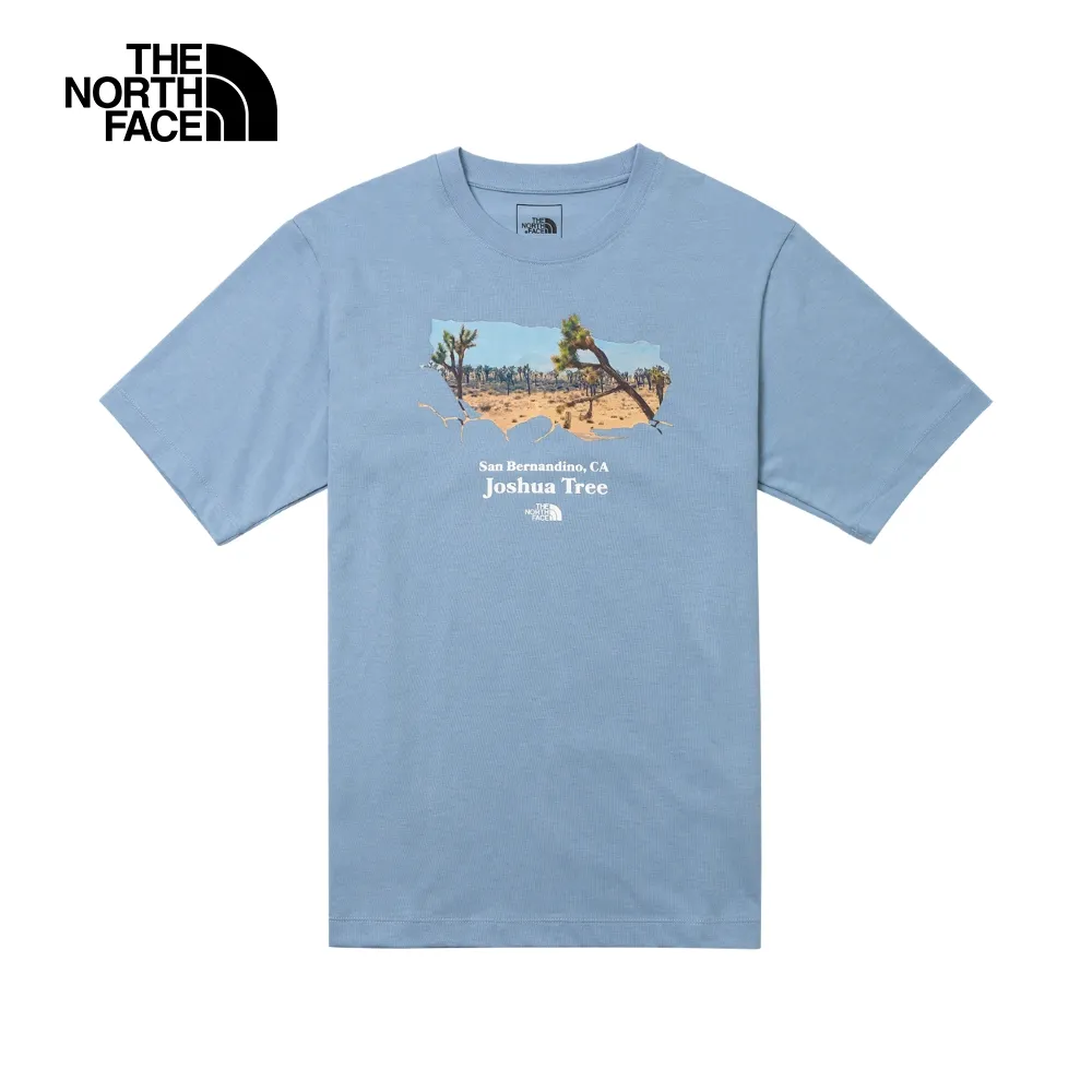 【The North Face】北面男款藍綠色吸濕排汗防曬印花短袖T恤｜7QOSOQ4 歷史價格詳細信息