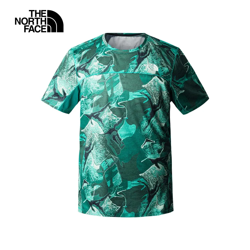 The North Face北面男款綠色吸濕排汗涼感防曬短袖T恤｜87W7PIB 歷史價格詳細信息