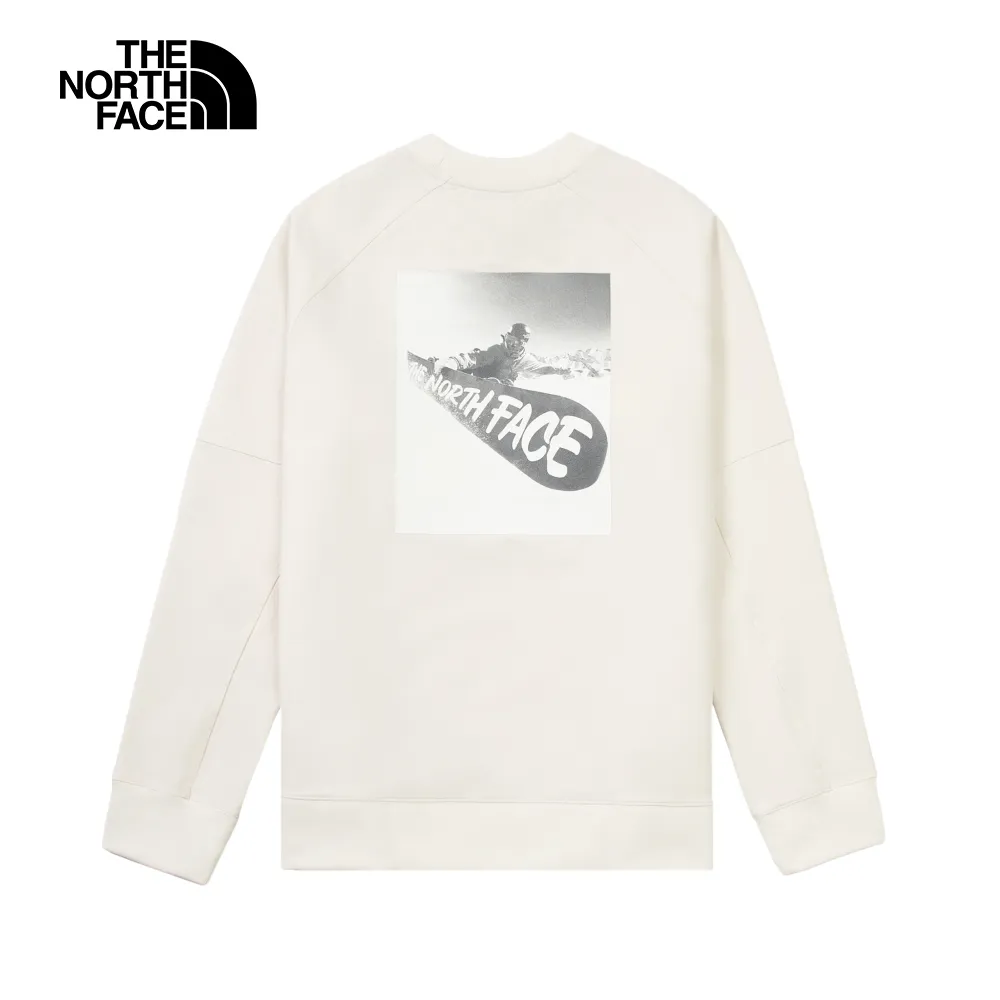 The North Face北面男款米白色背部山峰印花設計長袖大學T｜8AT9QLI 歷史價格詳細信息