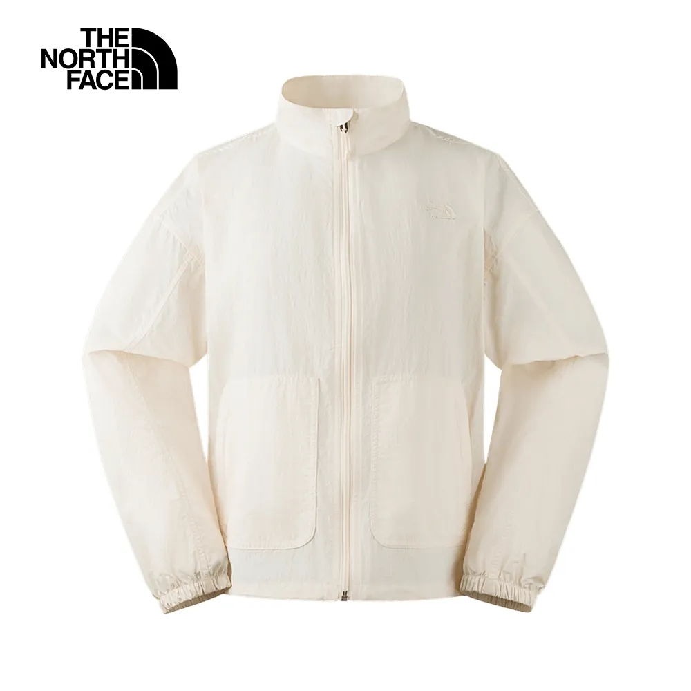 【The North Face】北面女款米白色立體線形刺繡LOGO寬鬆大學T｜7WECN3N 歷史價格詳細信息