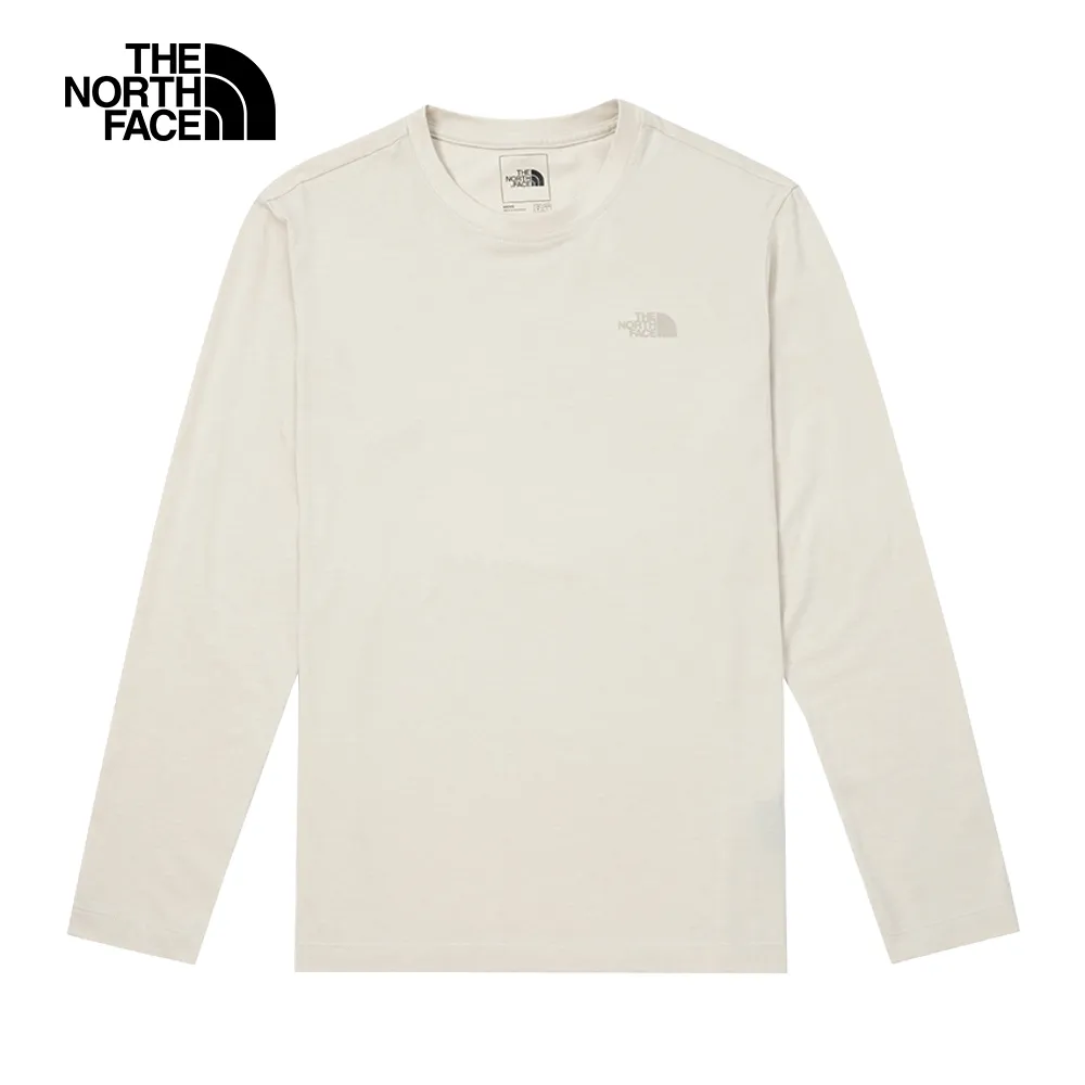The North Face北面男款米白色吸濕排汗休閒圓領長袖上衣｜7QVD738 歷史價格詳細信息