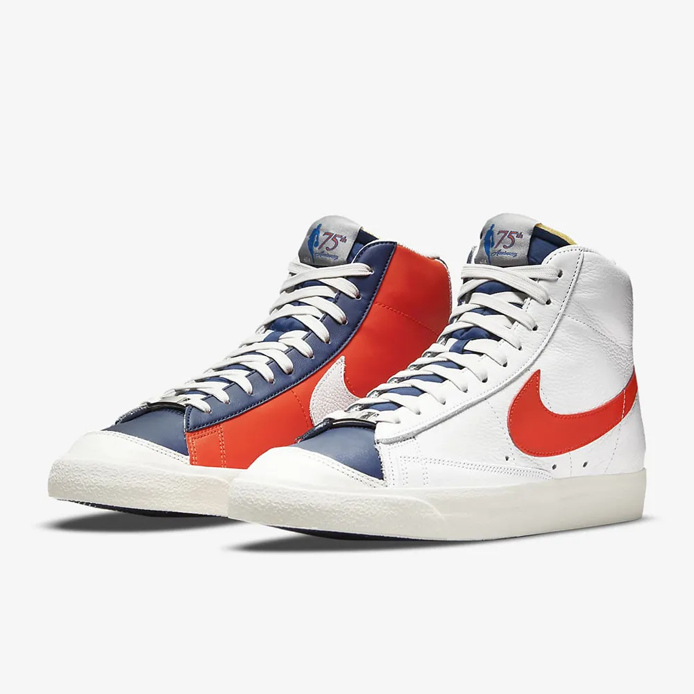 Nike 休閒鞋 Blazer Mid 77 EMB 男鞋 NBA 75th 高筒 荔枝皮 白 橘 DD8025-100 歷史價格詳細信息