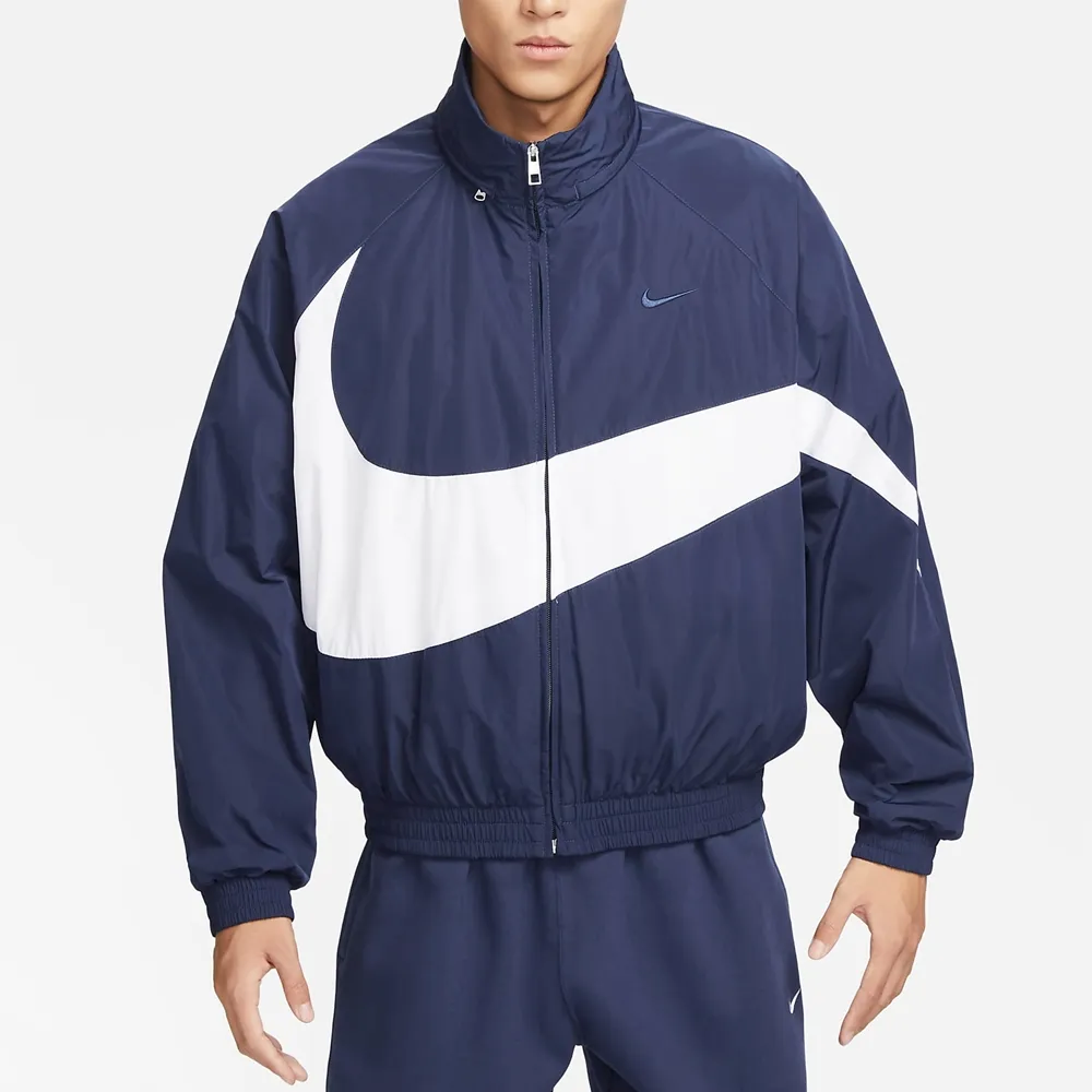 Nike AS M NK Swoosh Jacket 男 奶油黑 防潑水 大勾 風衣 立領 外套 FB7878-133 歷史價格詳細信息