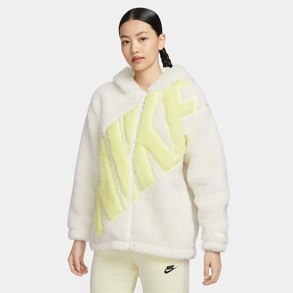 Nike As W Nsw Shrpa Jkt Long 女 米白 翻領 長板 羊羔絨 外套 FB1799-281 歷史價格詳細信息