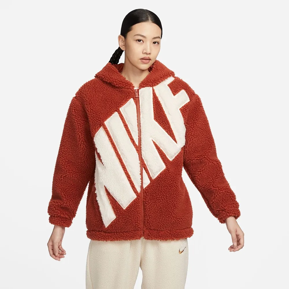 Nike As W Nsw Shrpa Jkt Long 女 米白 翻領 長板 羊羔絨 外套 FB1799-281 歷史價格詳細信息