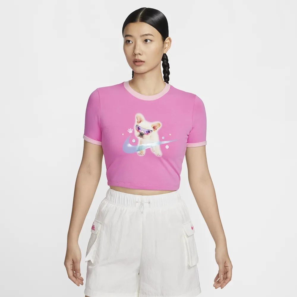 NIKE AS W NSW TEE SLIM CRP 女短袖上衣 DV3318100 白 歷史價格詳細信息