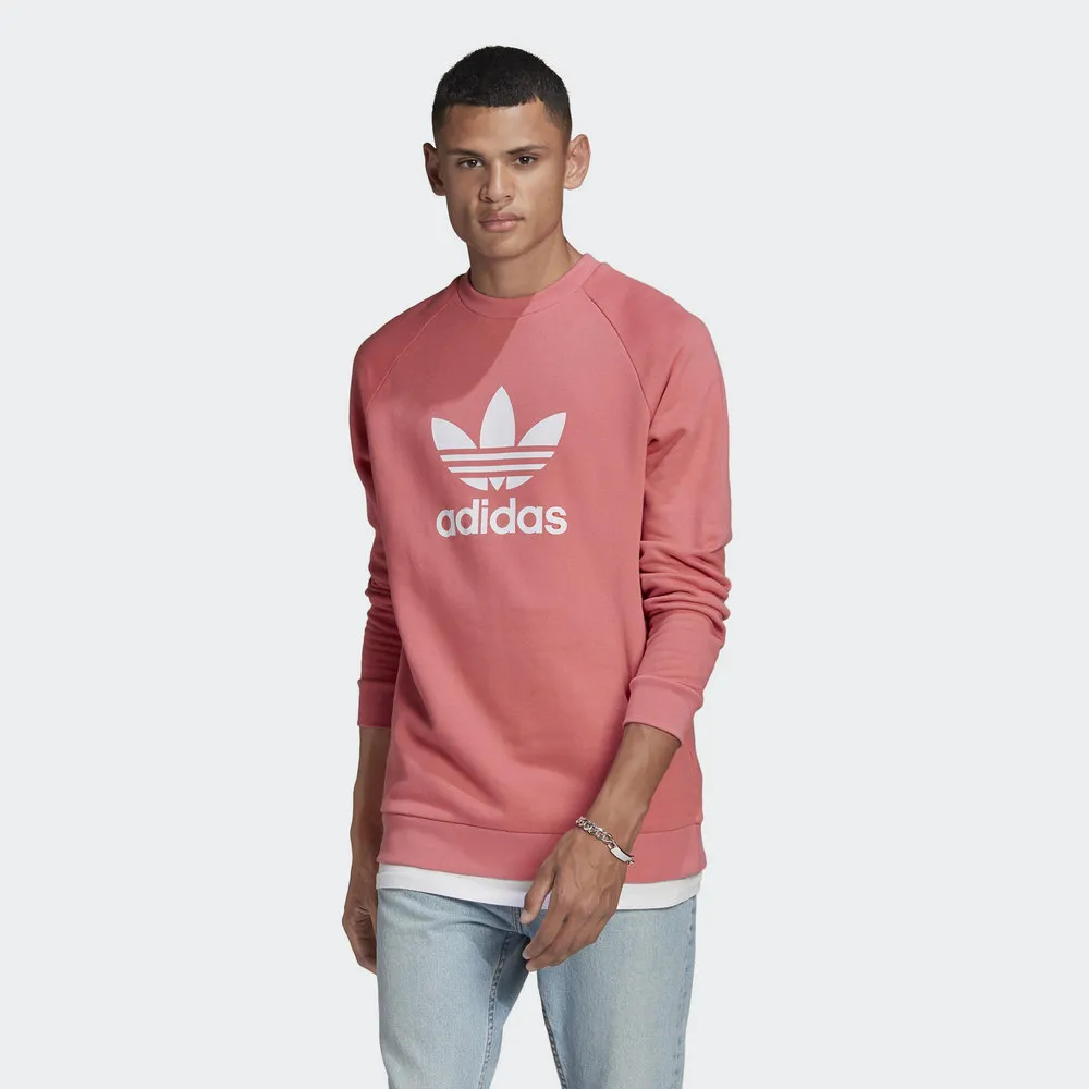 【ADIDAS】TREFOIL CREW 圓領套頭衫 男款 大學T 咖啡色-IZ2357 歷史價格詳細信息