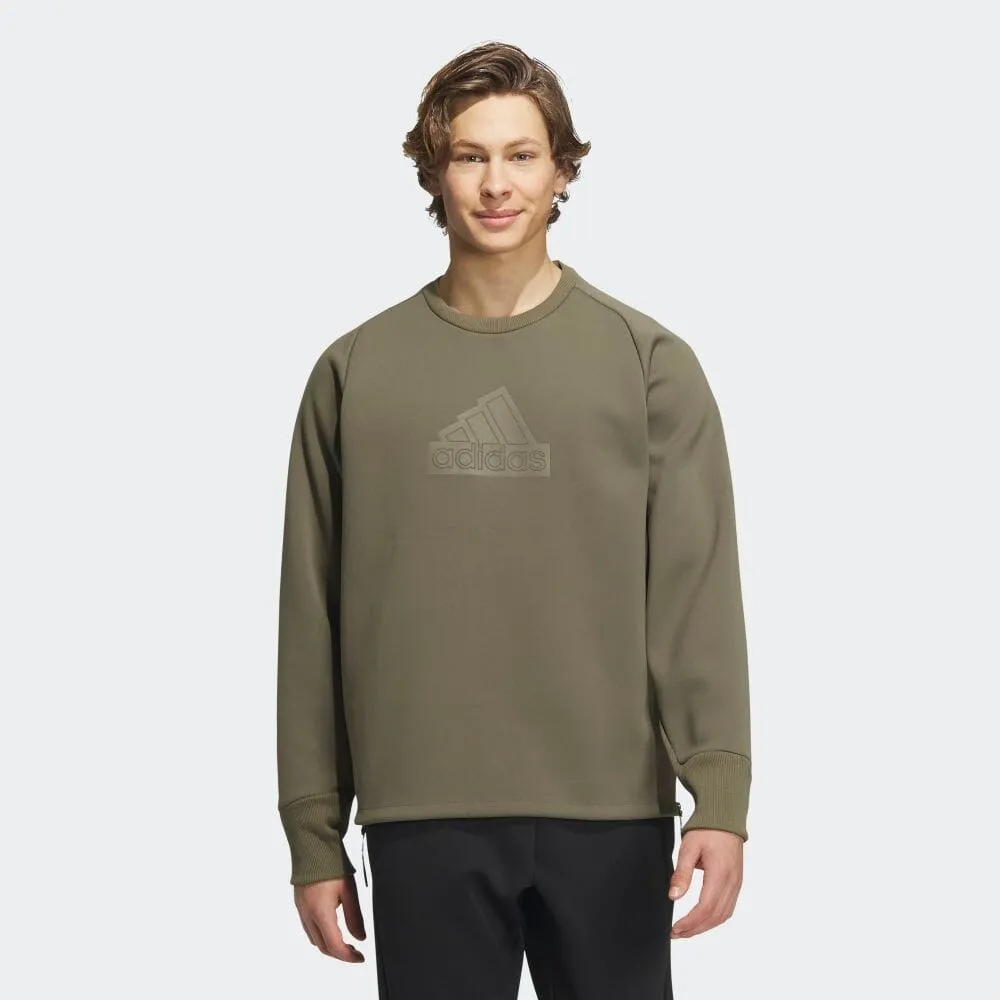 Adidas M Z.N.E FL Crew [IQ1376] 男 長袖 上衣 大學T 亞洲版 休閒 寬鬆 保暖 淺灰 歷史價格詳細信息