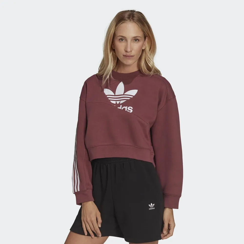 【ADIDAS】SWEATSHIRT 圓領套頭衫 大學T 女 藍色-IA6501 歷史價格詳細信息