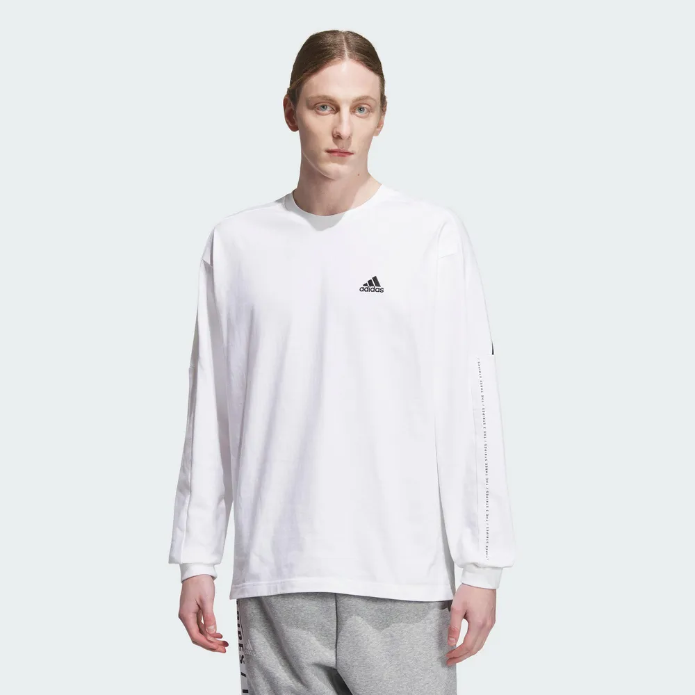 【ADIDAS】WORD L/S  TEE 長袖上衣 男女 白色-IK7344 歷史價格詳細信息
