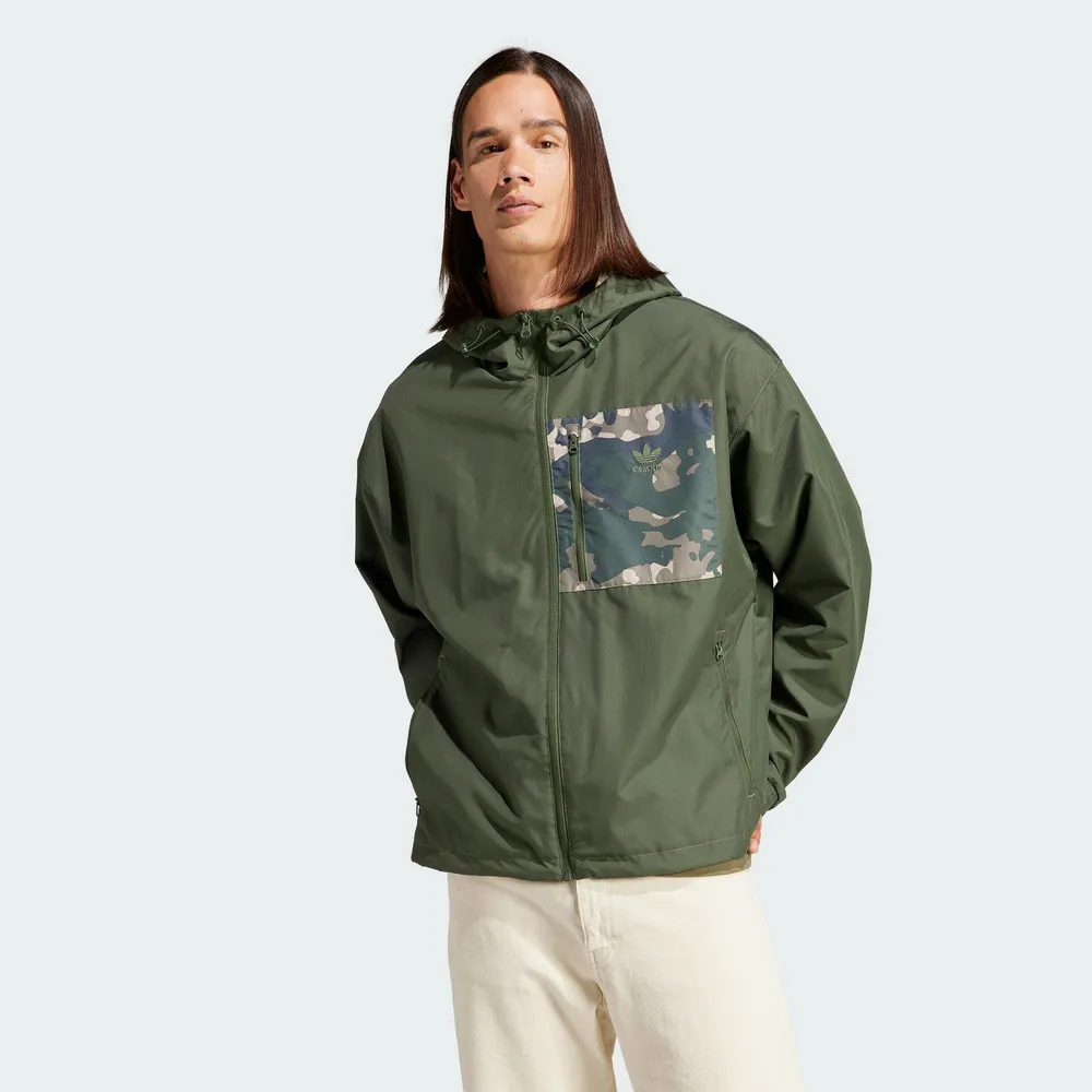 Adidas Camo Wndbreaker [IU4685] 男 連帽外套 風衣 亞洲版 運動 休閒 耐磨 防撕布 綠 歷史價格詳細信息