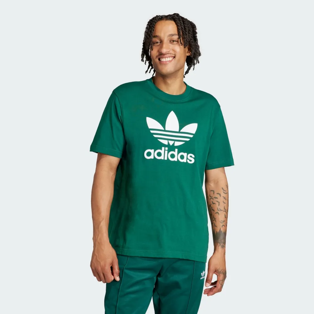 Adidas Trefoil T-Shirt IR7976 男 短袖 上衣 T恤 運動 經典 三葉草 基本款 綠 歷史價格詳細信息