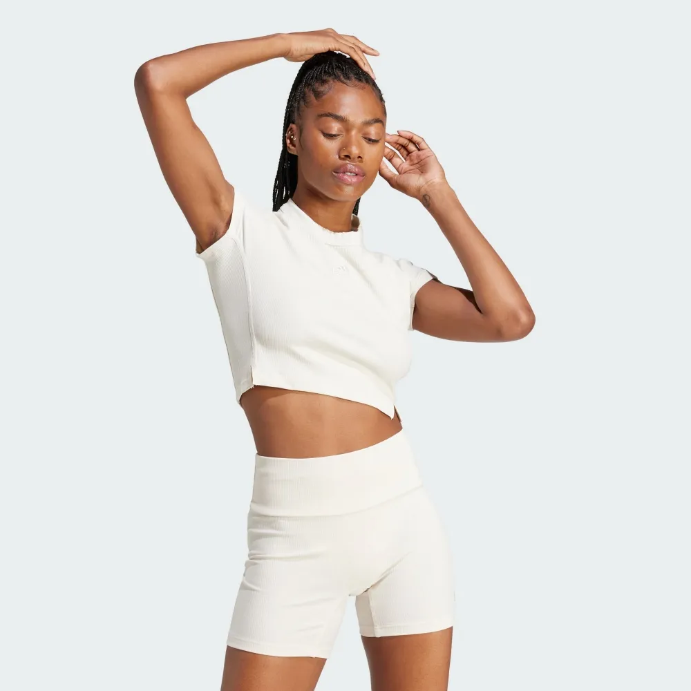 ADIDAS 女 RIB TEE 短袖上衣 合身 簡約 短版 - IJ5415 歷史價格詳細信息