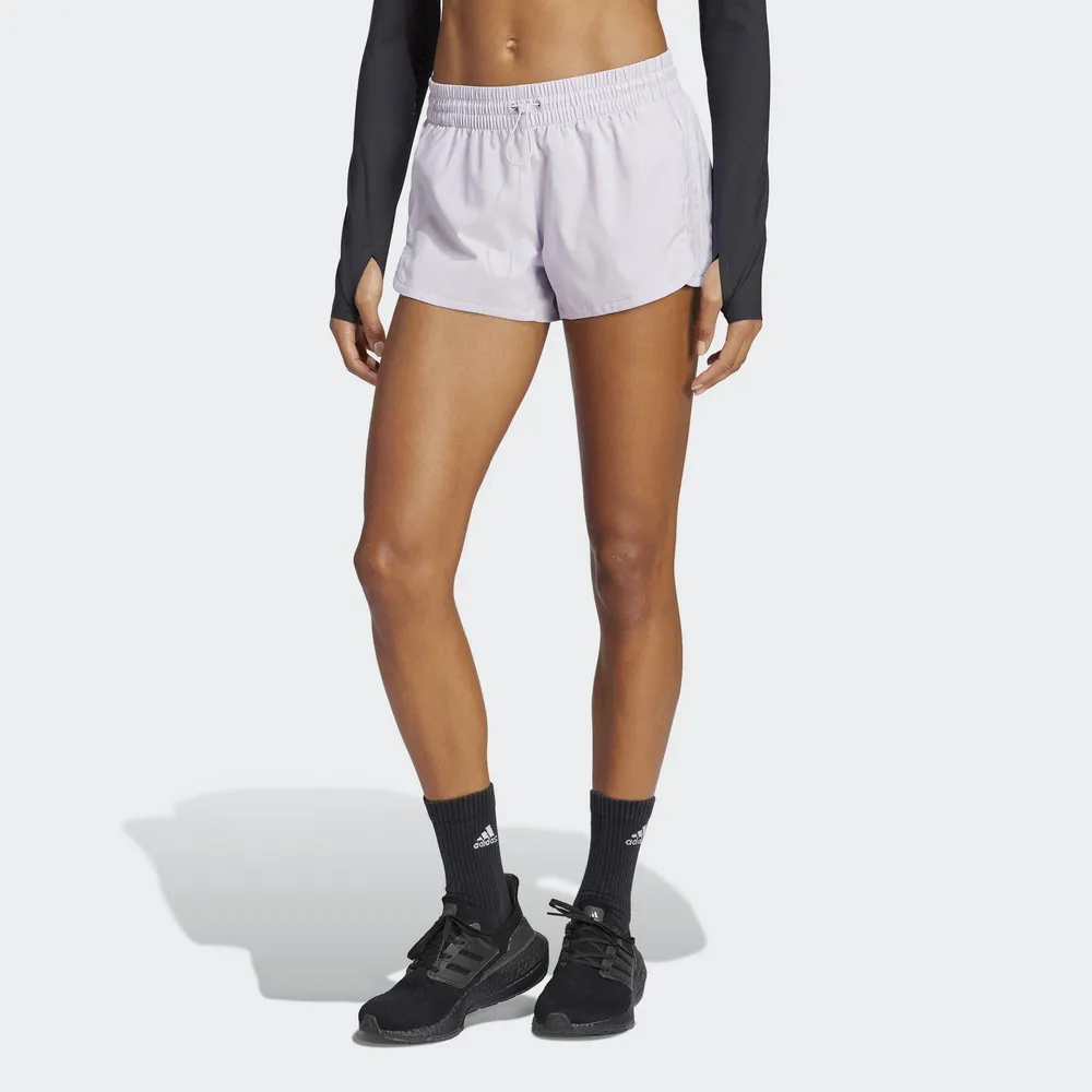 Adidas Pacer WVN High IX1064 女 短褲 運動 訓練 健身 高腰 輕盈 吸濕排汗 淺灰紫 歷史價格詳細信息