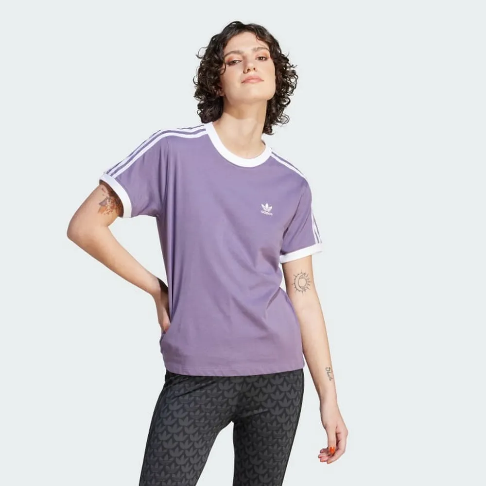 ADIDAS 3 STRIPES TEE 女短袖上衣 H33574 淺藍 歷史價格詳細信息