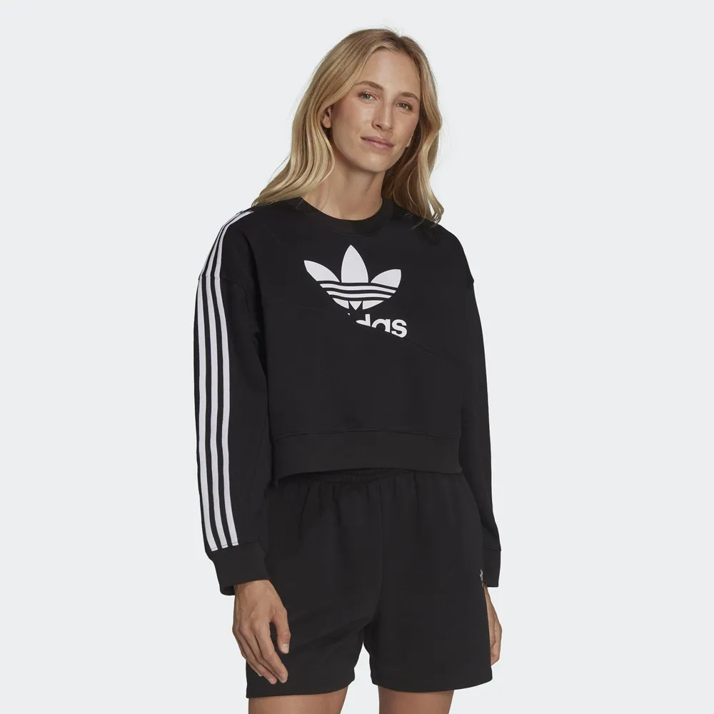 【ADIDAS】SWEATSHIRT 圓領套頭衫 大學T 女 藍色-IA6501 歷史價格詳細信息
